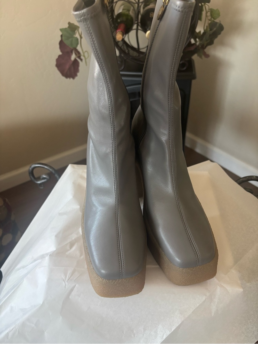 Stella McCartney Gray Skyla  Platform Boots ♥️